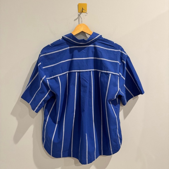 NWT Madewell Oversized Boxy Button-Up Poplin Shirt in Pure Blue, Size S - Picture 12 of 14